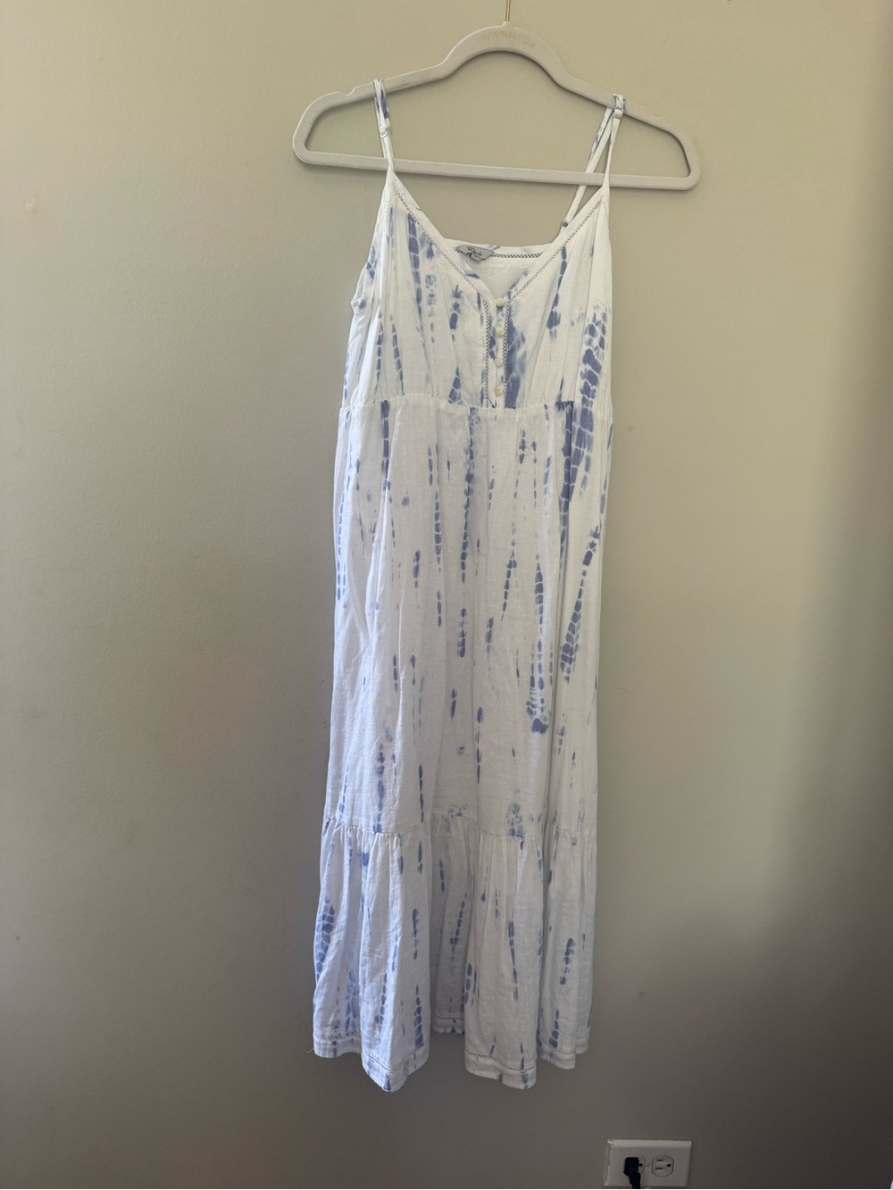 Rails White and Light Blue Tie-Dye Maxi Dress